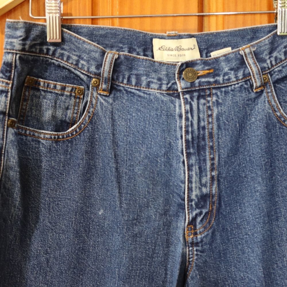 Eddie Bauer Blue Ankle Cropped Jeans Classic Indigo Preppy 90s Vintage 12 - Picture 2 of 12